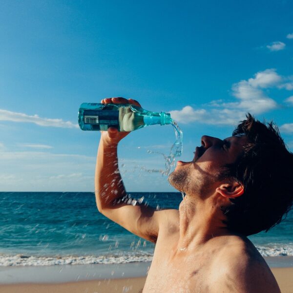 thirsty man, drink, drinking